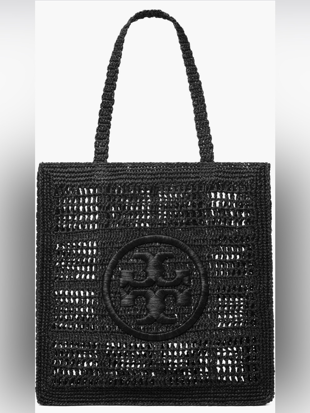 Tory Burch Ella‎ Hand-Crocheted Tote in Black EUC - Picture 10 of 11